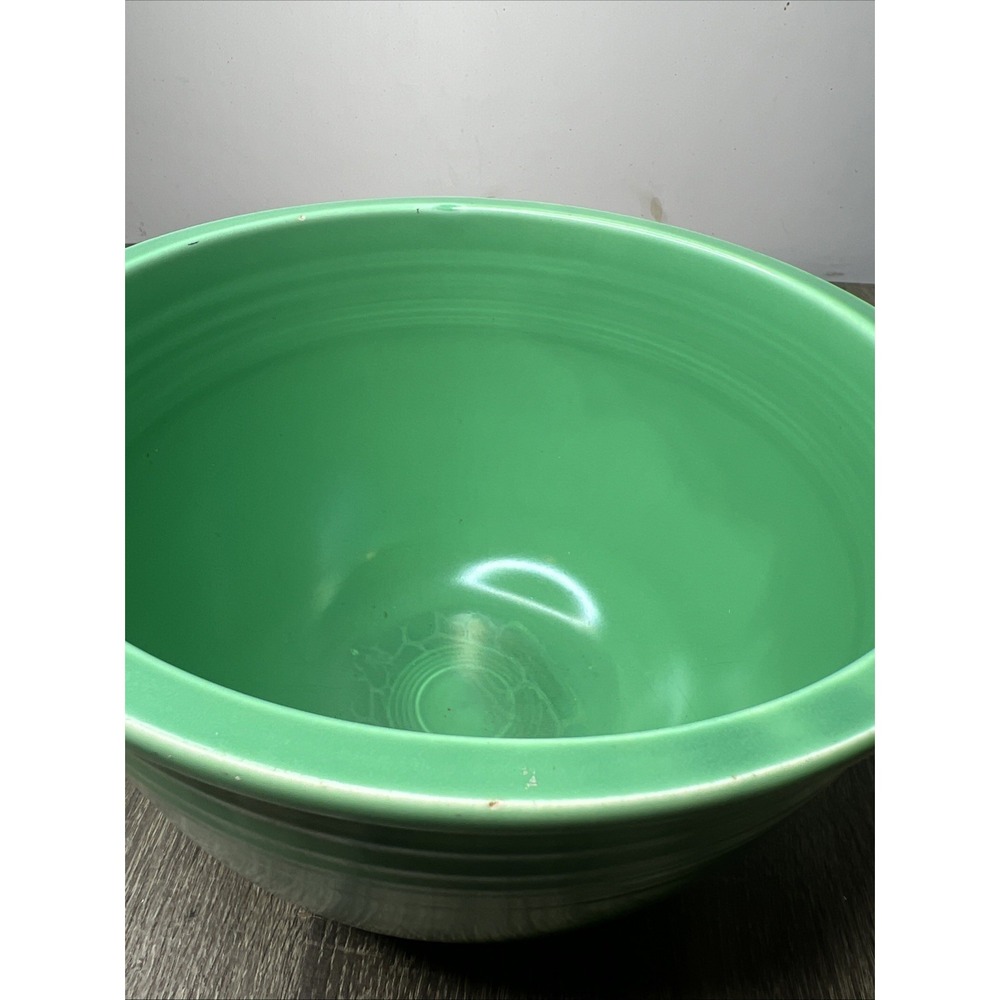 VTG 30's Fiesta Ware Nested Mixing Bowl #7 From Set USA HLC Green Bottom Rings - Picture 6 of 16
